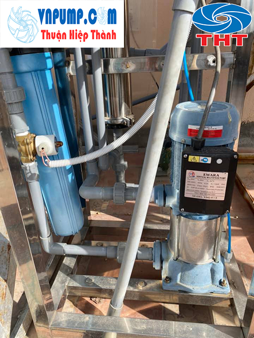 Máy bơm trục đứng đa tầng cánh Inox Series VM thường sử dụng làm bơm bù áp cho hệ thống lọc RO