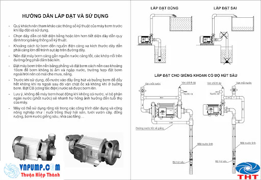 Máy bơm 2 đầu hút giếng sâu Tân Hoàn Cầu